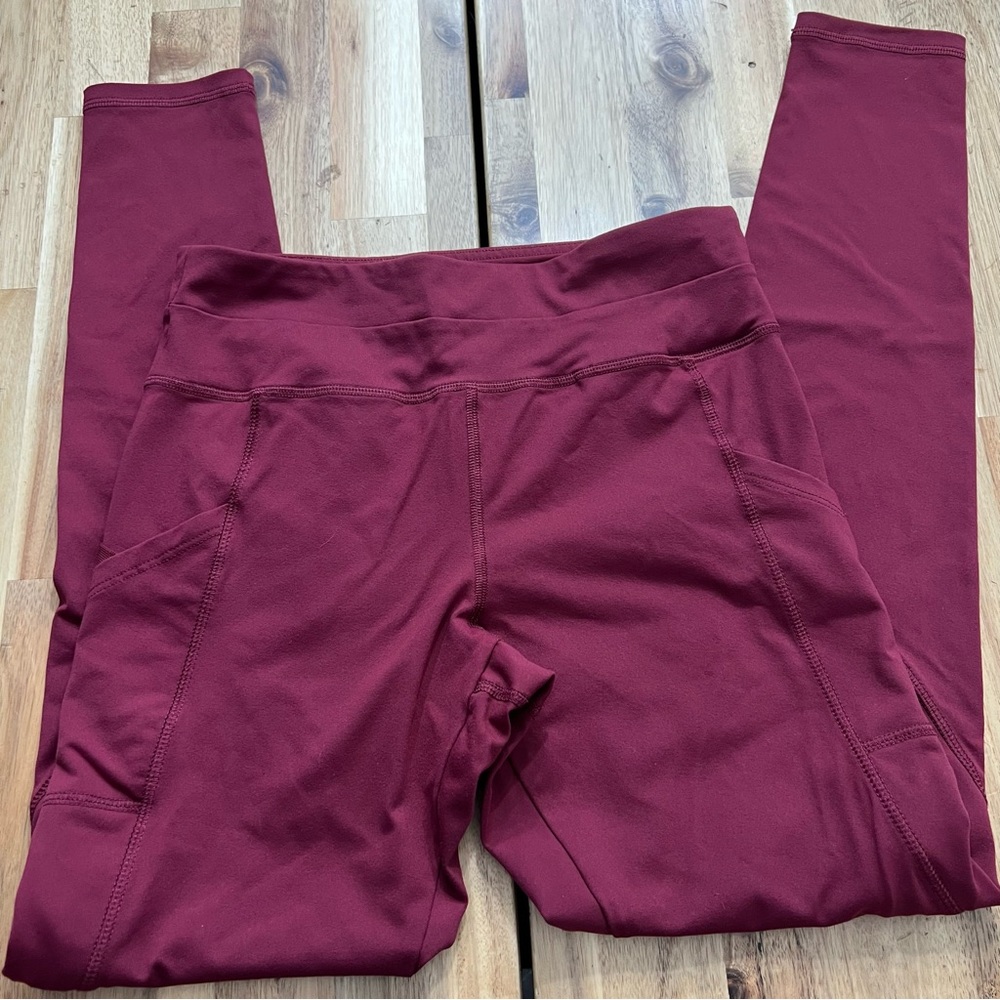 Forever 21 Burgundy High-Waist Leggings